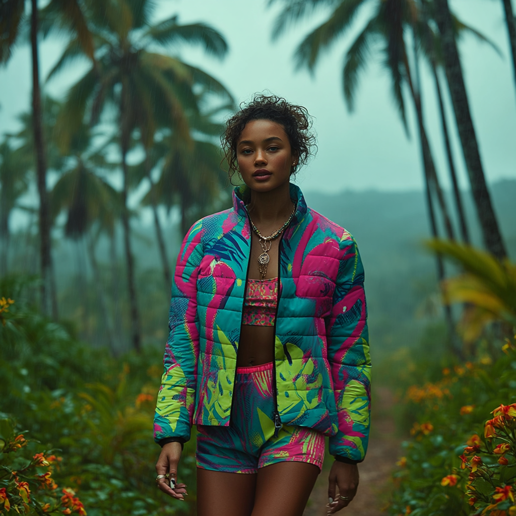 Tropic Rave Women’s AOP Puffer Jacket