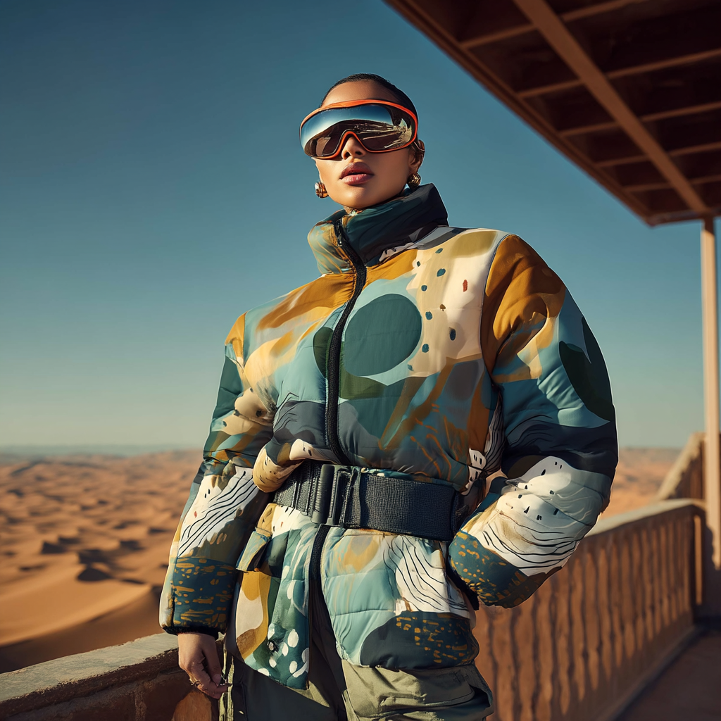 Auric Oasis All-Over-Print Puffer Jacket