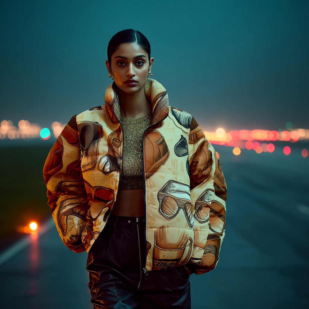 Retro Roadtrip Women’s AOP Puffer Jacket