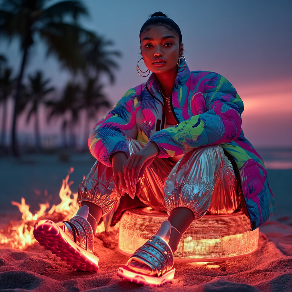 Tropic Rave Women’s AOP Puffer Jacket