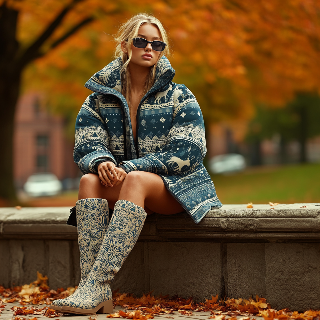 Nordic Lodge Women’s AOP Puffer Jacket