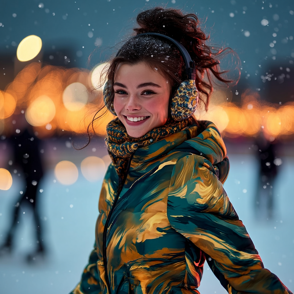 Teal Ember Women’s AOP Puffer Jacket