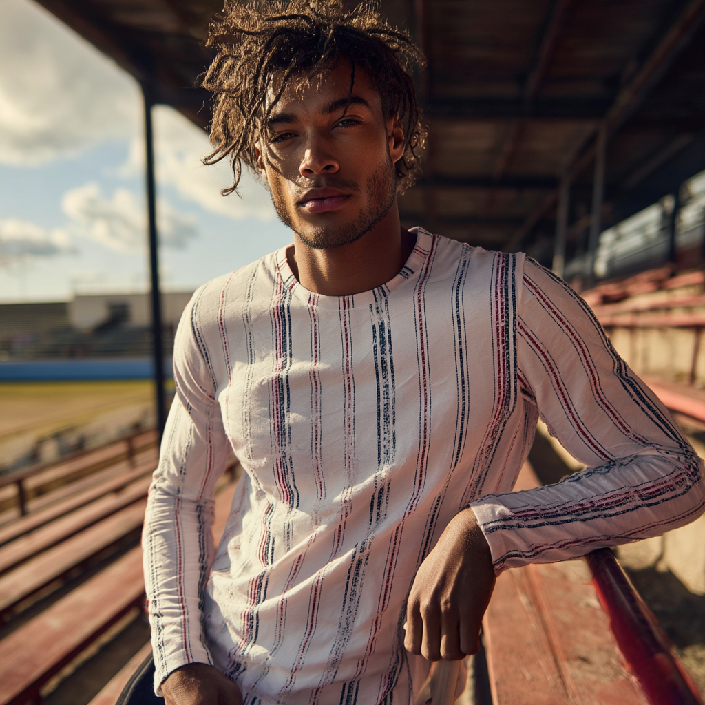 Vintage Pinstripe Revival – Men’s UV Long Sleeve Performance Shirt
