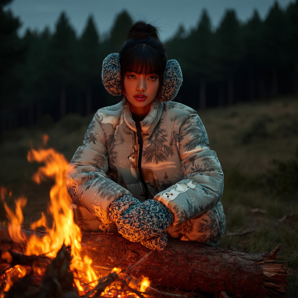 Woodland Whisper Women’s AOP Puffer Jacket