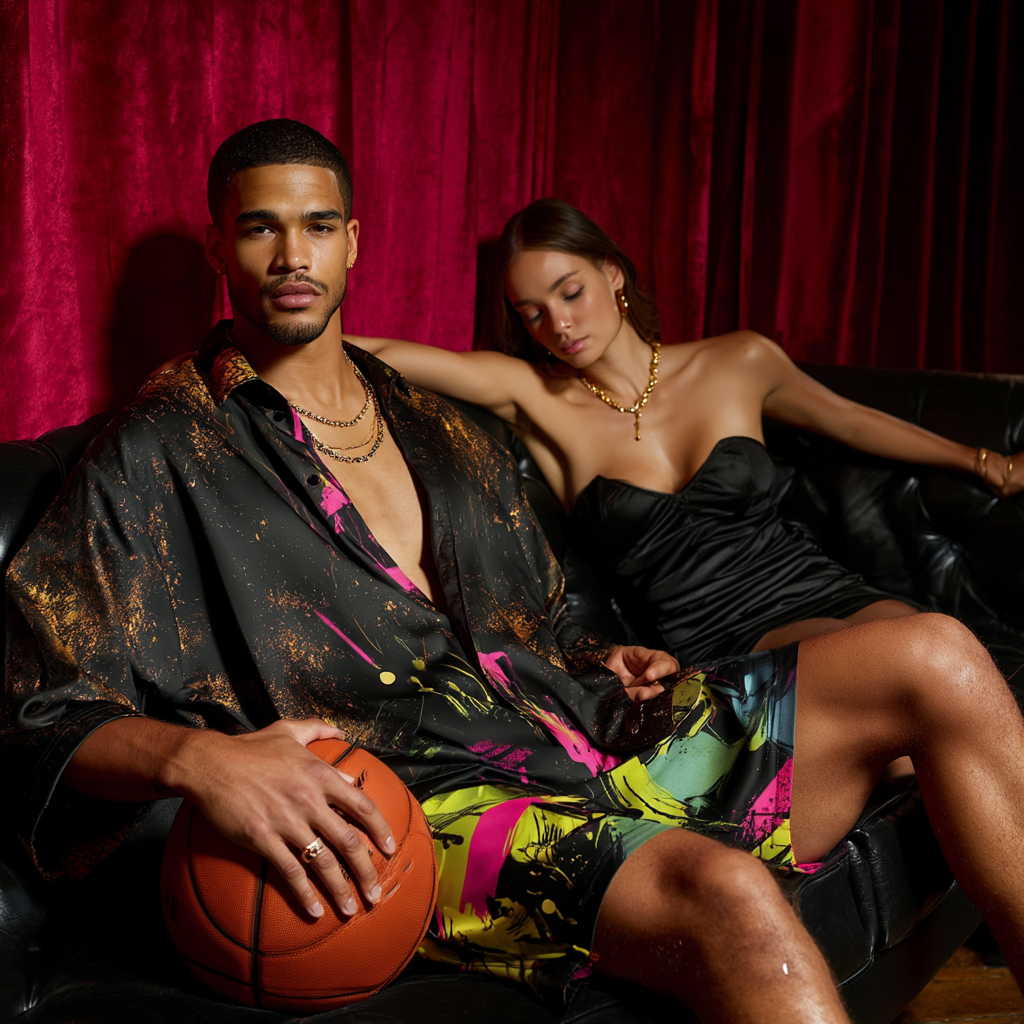 Neon Chaos Graffiti Basketball Shorts