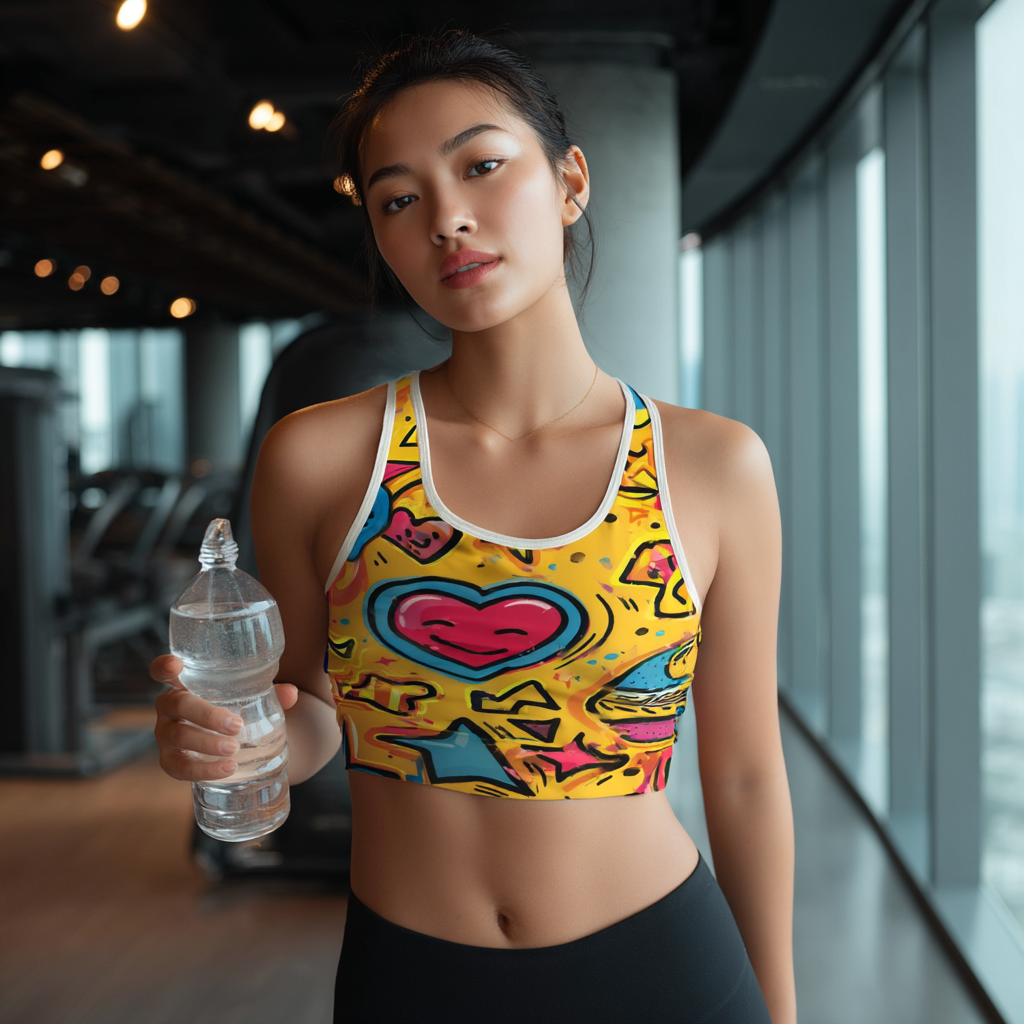 Happy Vibes Only Sports Bra