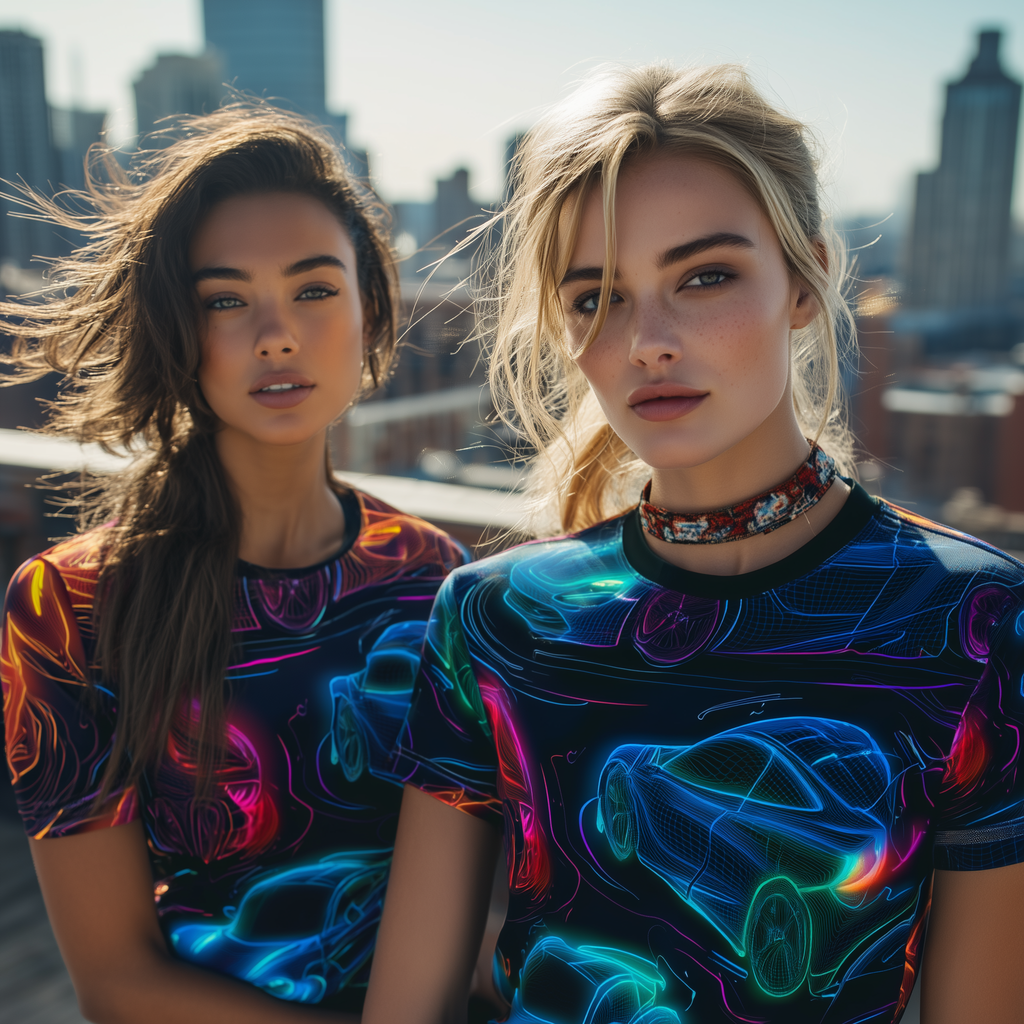 Neon Velocity: Hypercar Gridflow Unisex Tee