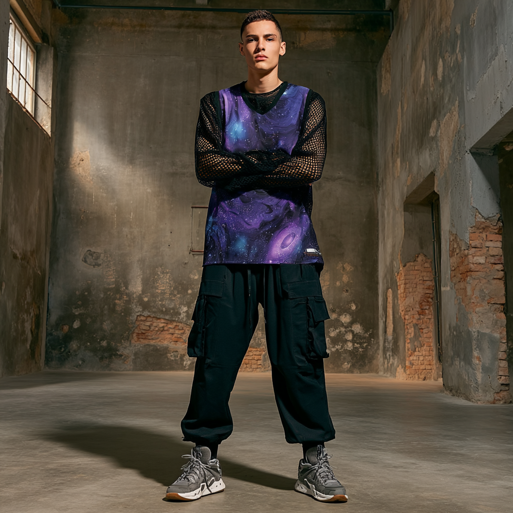 Cosmic Drift Men’s AOP Basketball Jersey