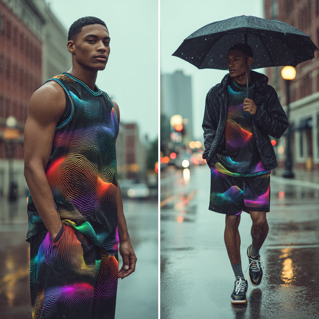 Neon Frequency Flow Basketball Shorts