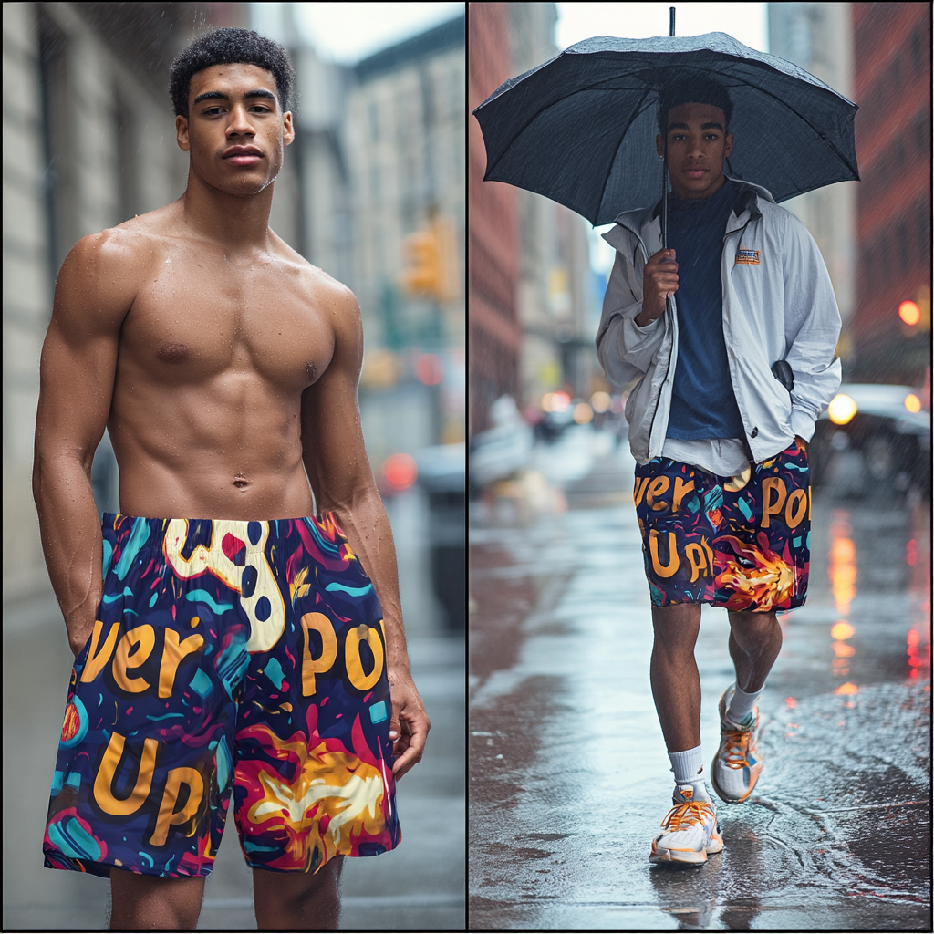 Power Up 8-Bit Gamer Basketball Shorts