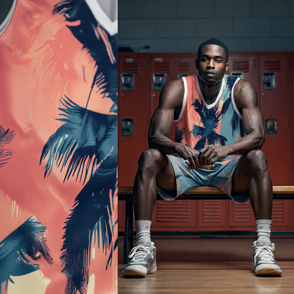 Sunset Palms: Retro Surf Basketball Jersey