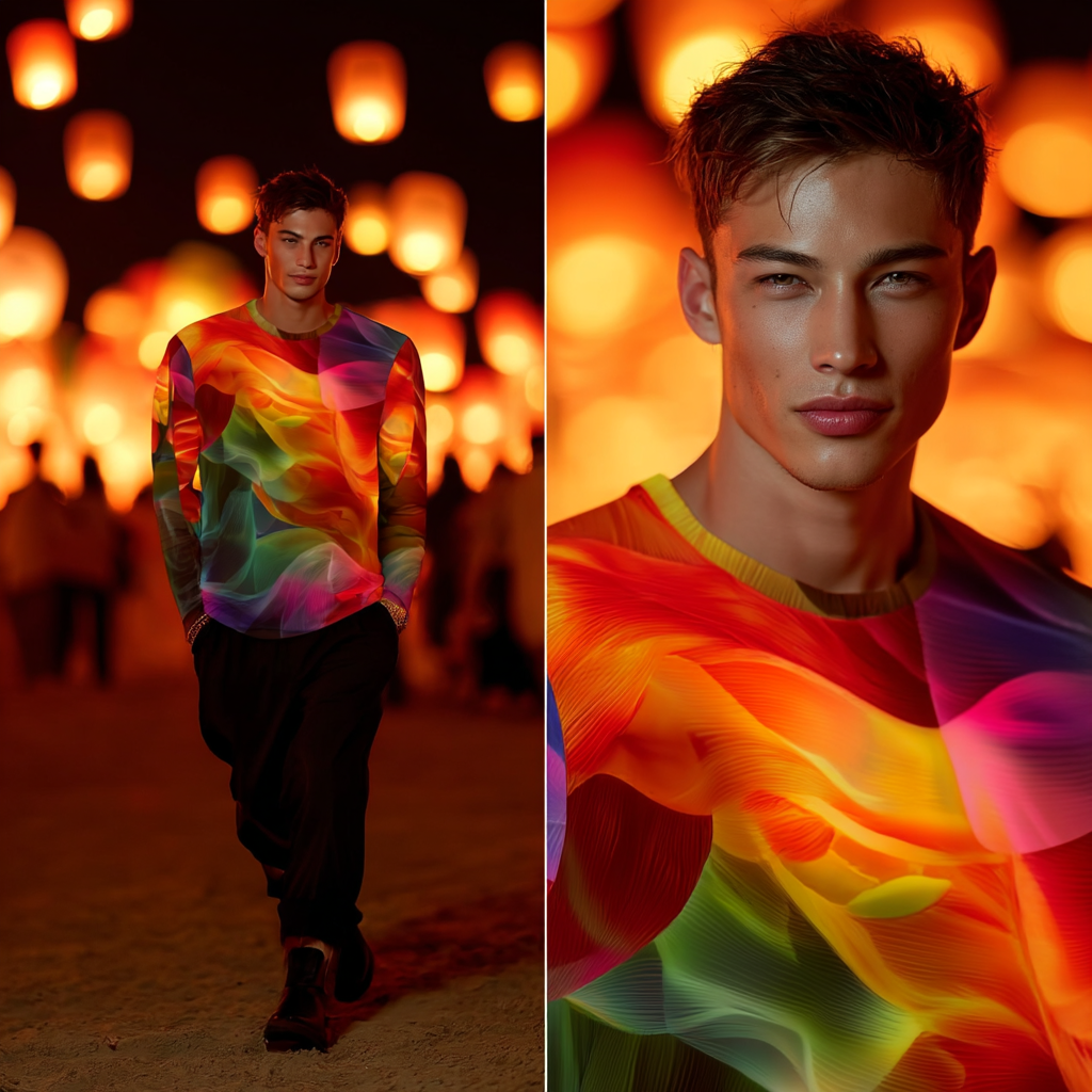 Colorstream – Rainbow Abstract Long Sleeve Shirt