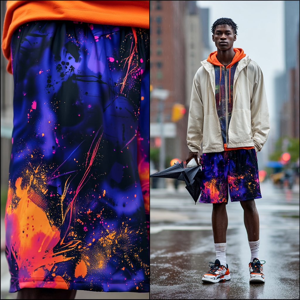 Cosmic Bloom Energy Basketball Shorts