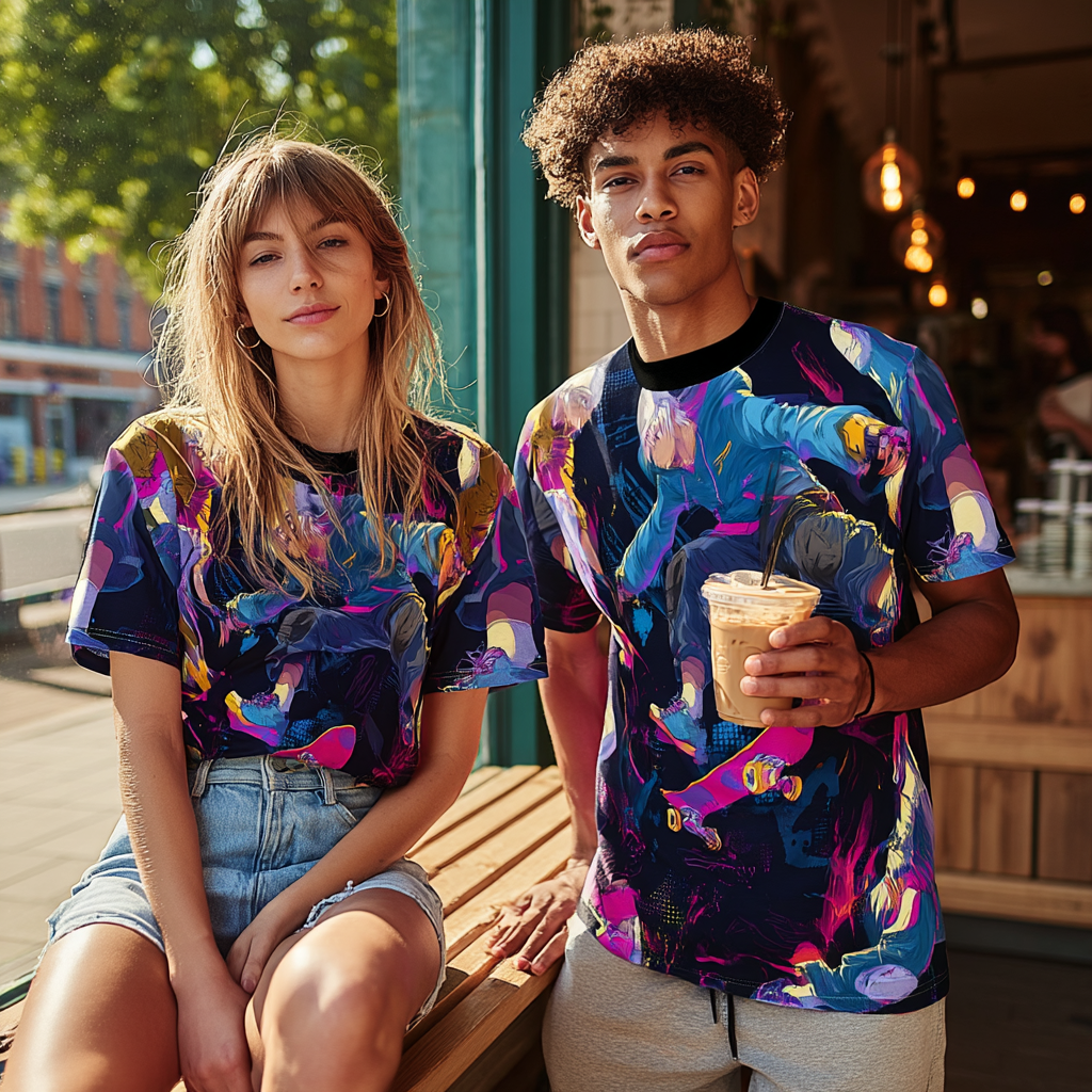 Neon Grind: Anime Skater Unisex Tee