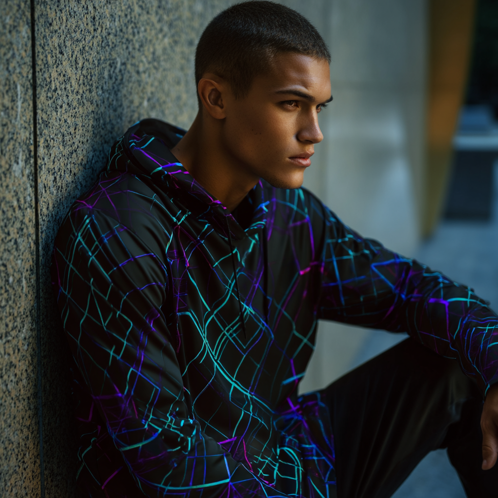 Glitch Matrix Men’s Performance Warm-Up Hoodie