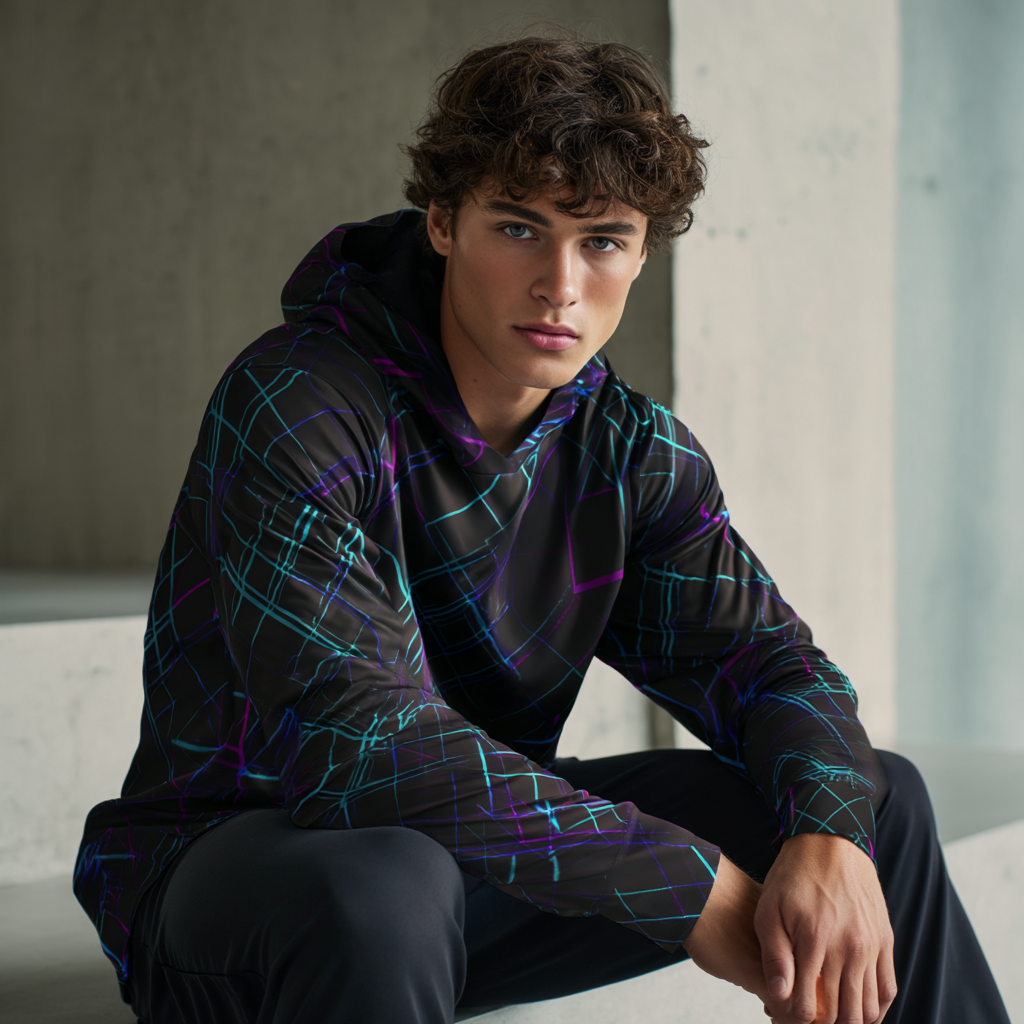 Glitch Matrix Men’s Performance Warm-Up Hoodie