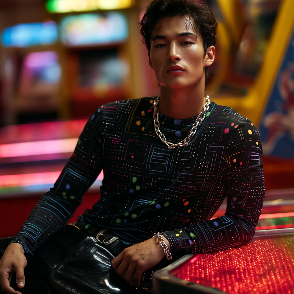 Arcade Glitch – Retro Maze Game Long Sleeve Shirt