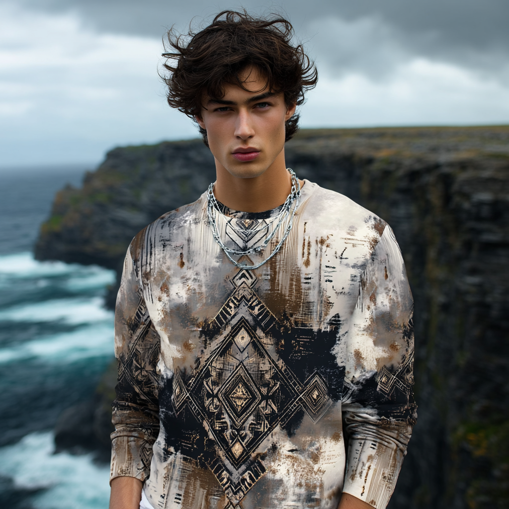 🪶 Ethno Fade Long Sleeve Men’s Shirt