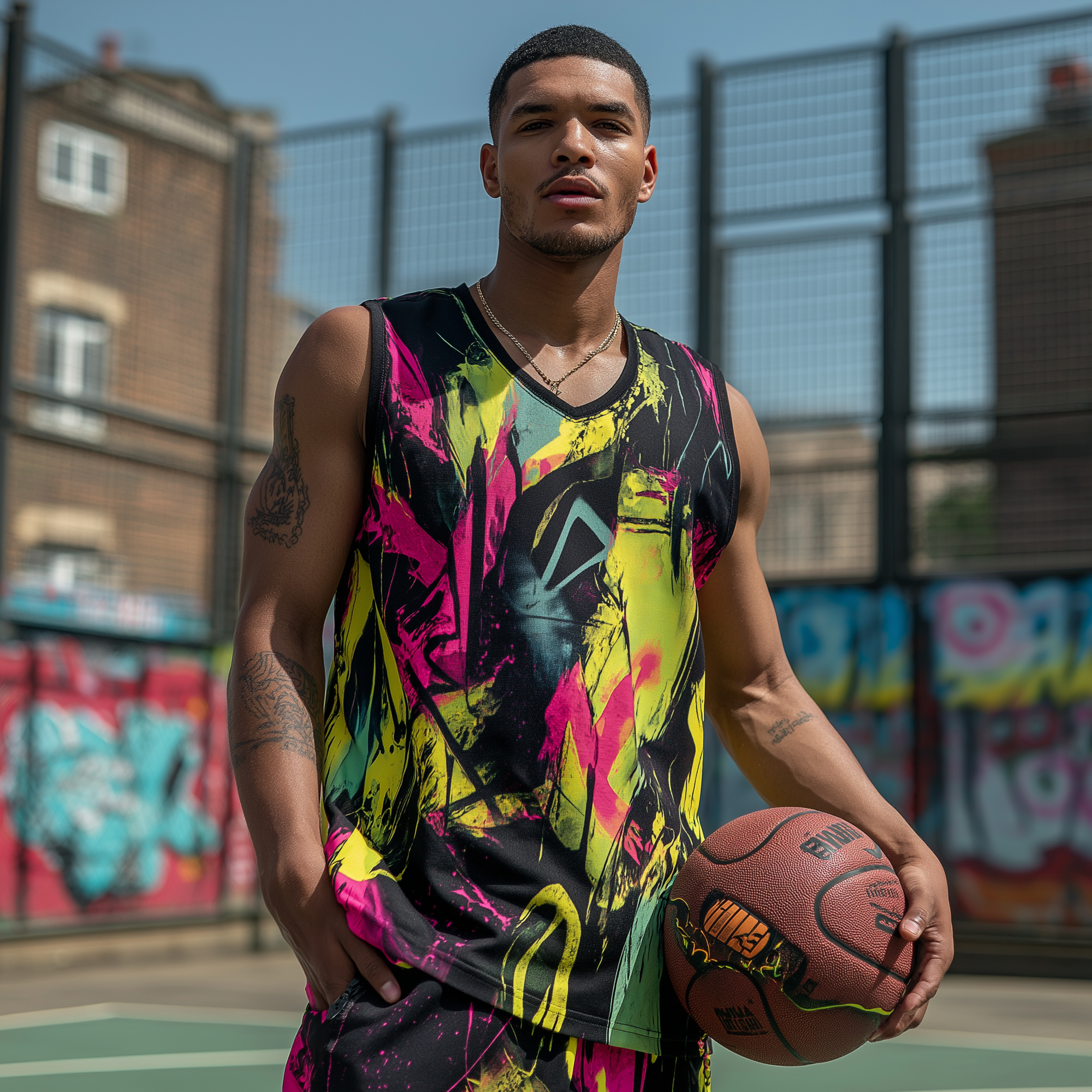 Neon Fury AOP Basketball Jersey