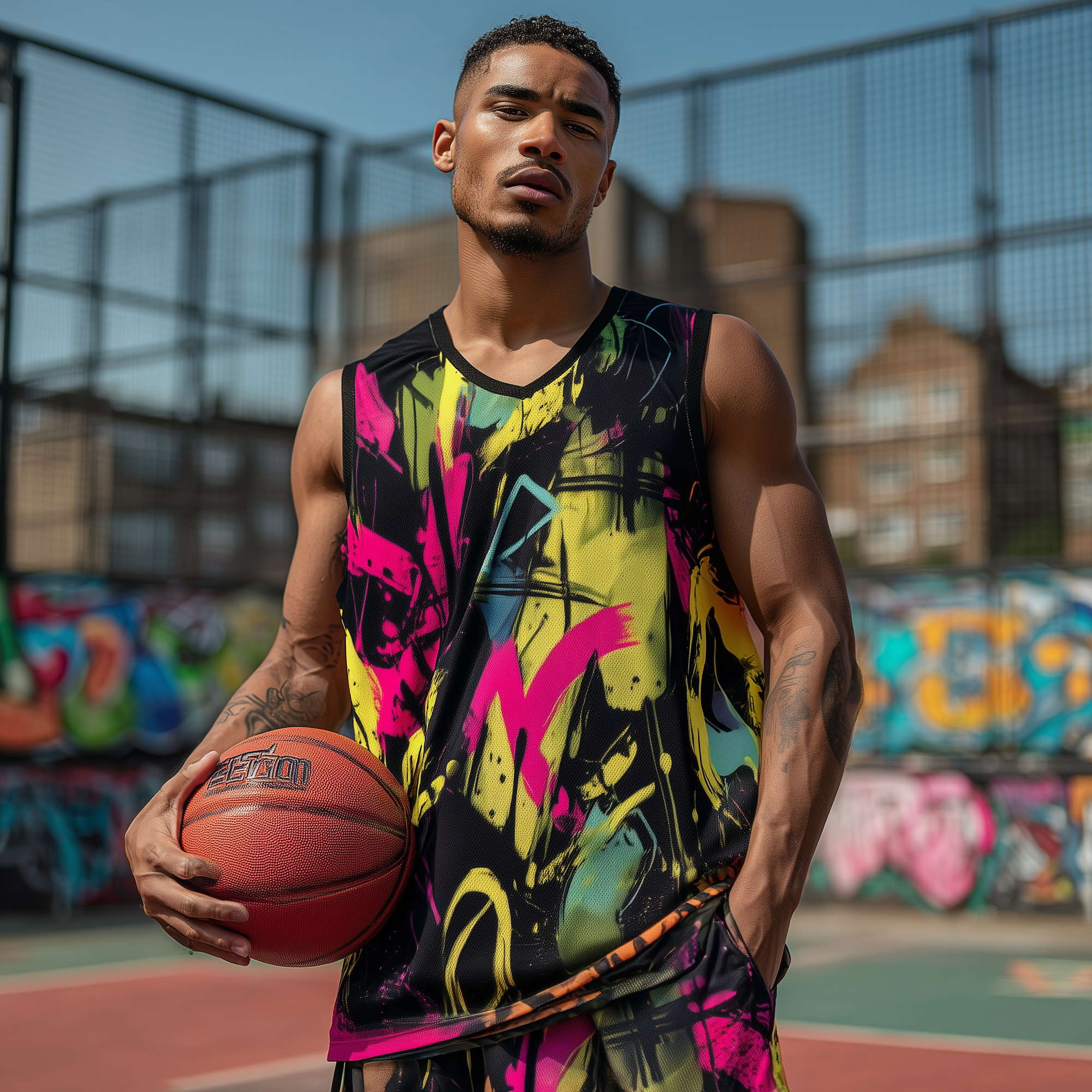 Neon Fury AOP Basketball Jersey