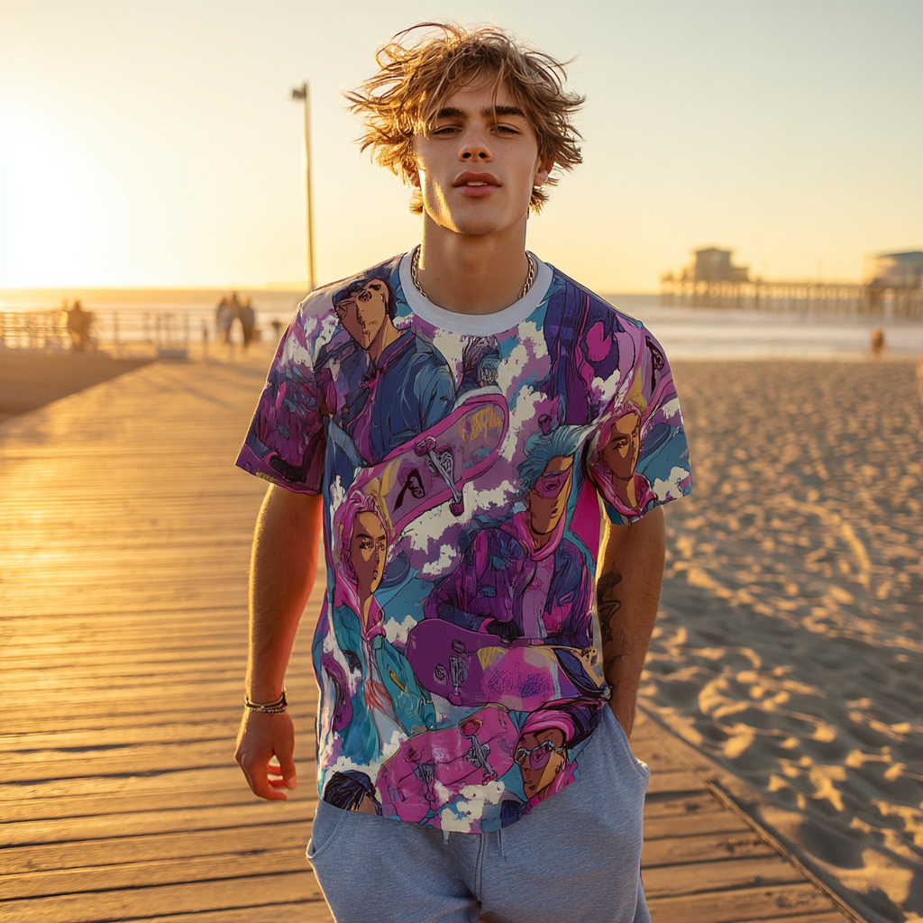 Cloud Cruisers: Anime Skater Legends Unisex Tee