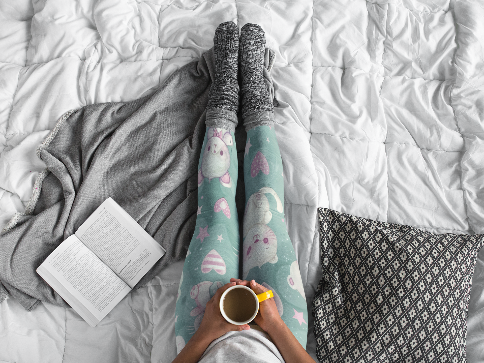 Minty Bears & Starry Dreams Stretch Leggings