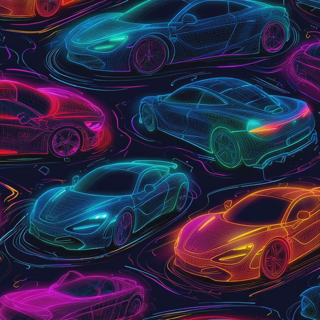 Neon Velocity: Hypercar Gridflow Unisex Tee